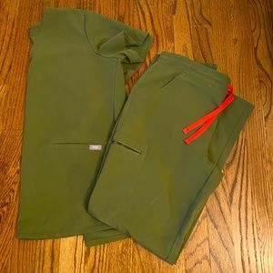 Figs Olive Green set! Casma small top and yola SP bottoms